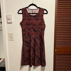 Title Nine Women's Mini Dress - Orange and Black Abstract